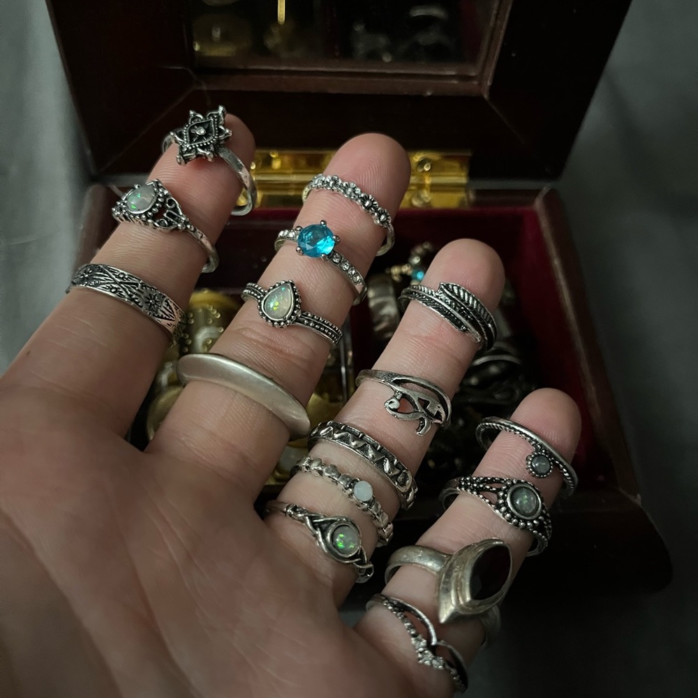 16 rings. Collected from many different places. Bundle to get discount*